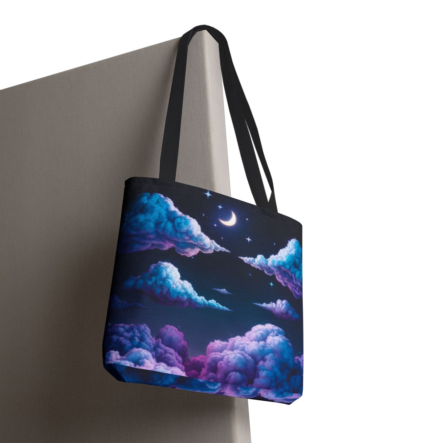 Dreamy Moon & Clouds Tote Bag • Celestial Night Sky Tote • Boho Moon Cloud Tote • Eco-Friendly Cosmic Art Tote • Gift for Stargazers