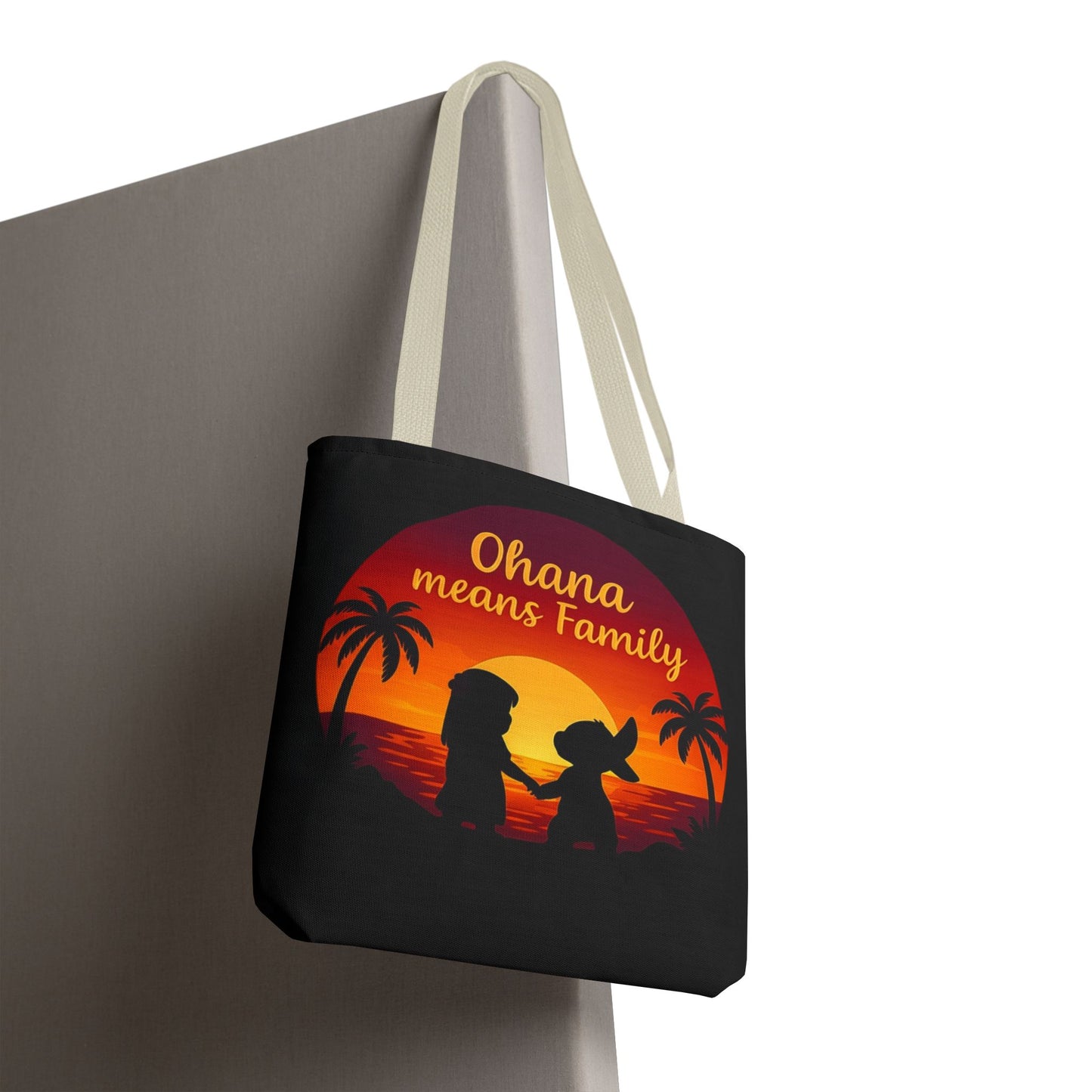 Ohana Means Family Tote Bag – Lilo and Stitch Inspired Bag, Hawaiian Quote, Disney Aesthetic Gift, Reusable Grocery or Beach Bag