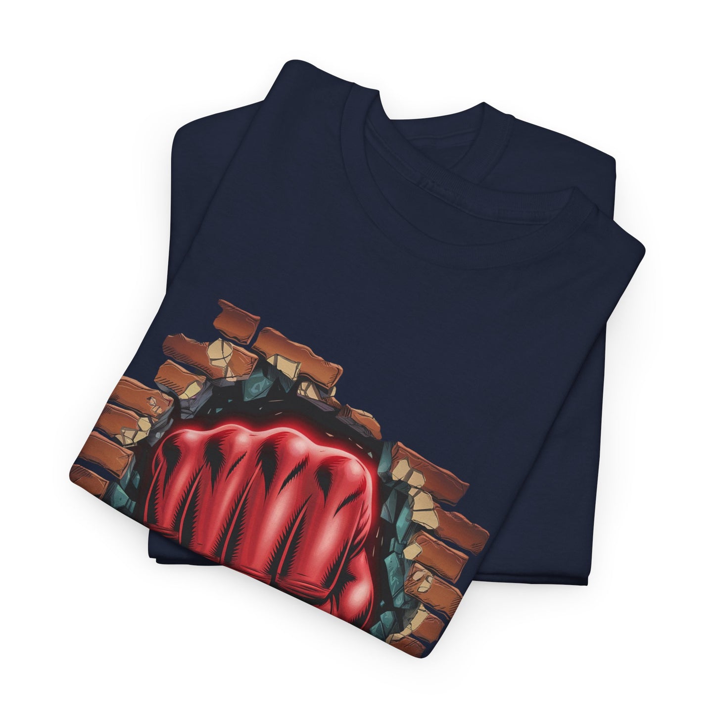 Impact Fist Graphic T-Shirt – Punch Through Brick Wall Design | Bold Streetwear Tee for Fighters, Gym & Edge-Lovers