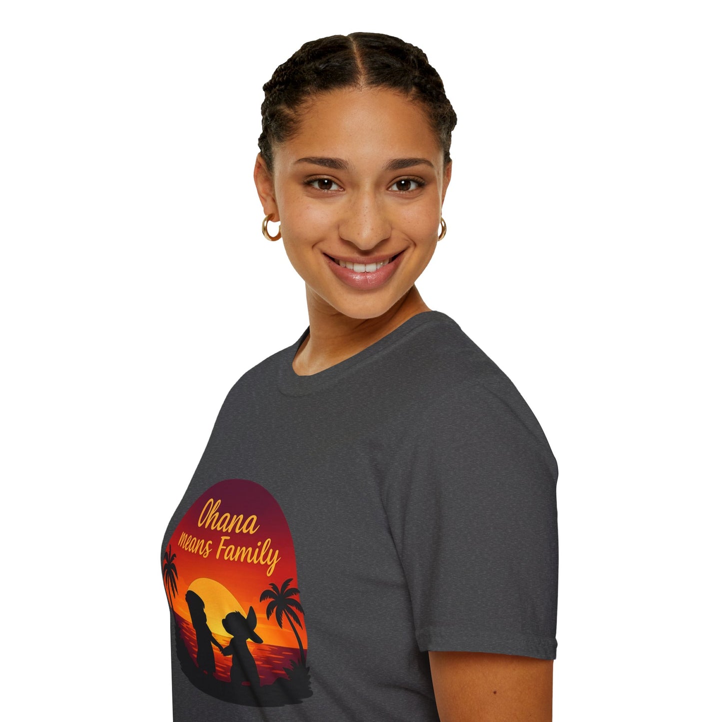 Ohana Means Family Shirt - Cute Sunset Graphic Tee, Hawaiian Family Quote Shirt, Family Inspired T-Shirt, Matching Vacation Outfit