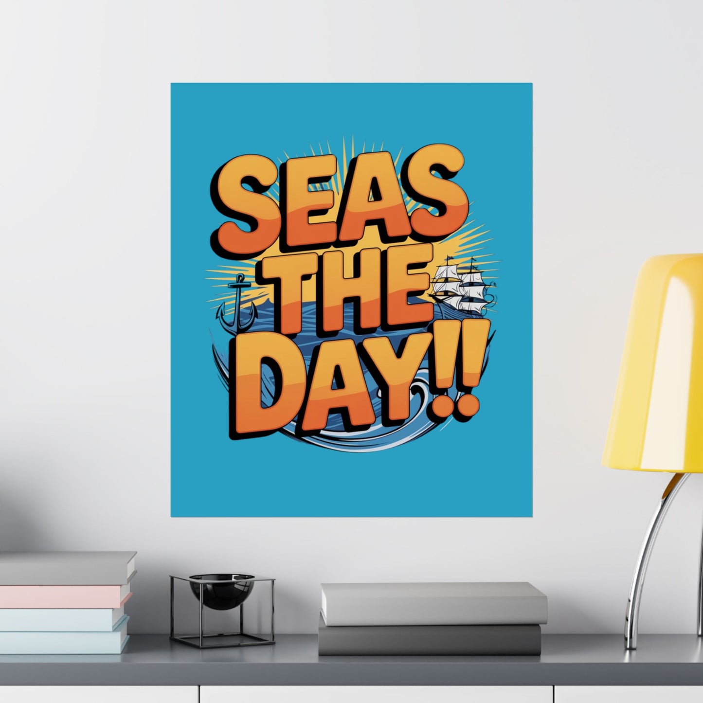 Vertical Poster - Seas The Day Pun Print