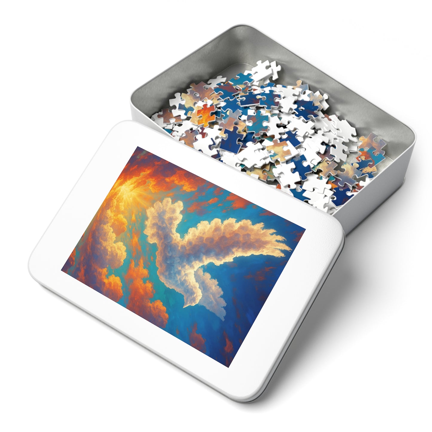 Jigsaw Puzzle: Cloud Dove Sunset Scene Inspirational Game Christian Puzzle Spiritual Jigsaw Religious Puzzle