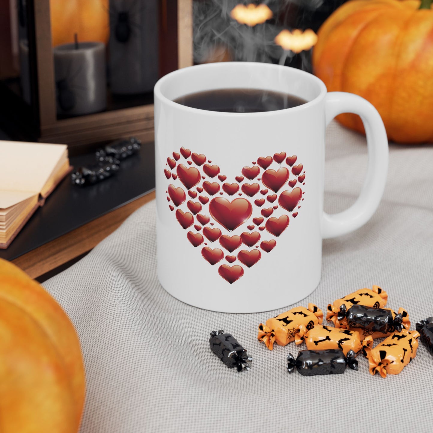 Mug - Heart Made Out of Hearts Fun Ceramic Mug (11oz, 15oz)