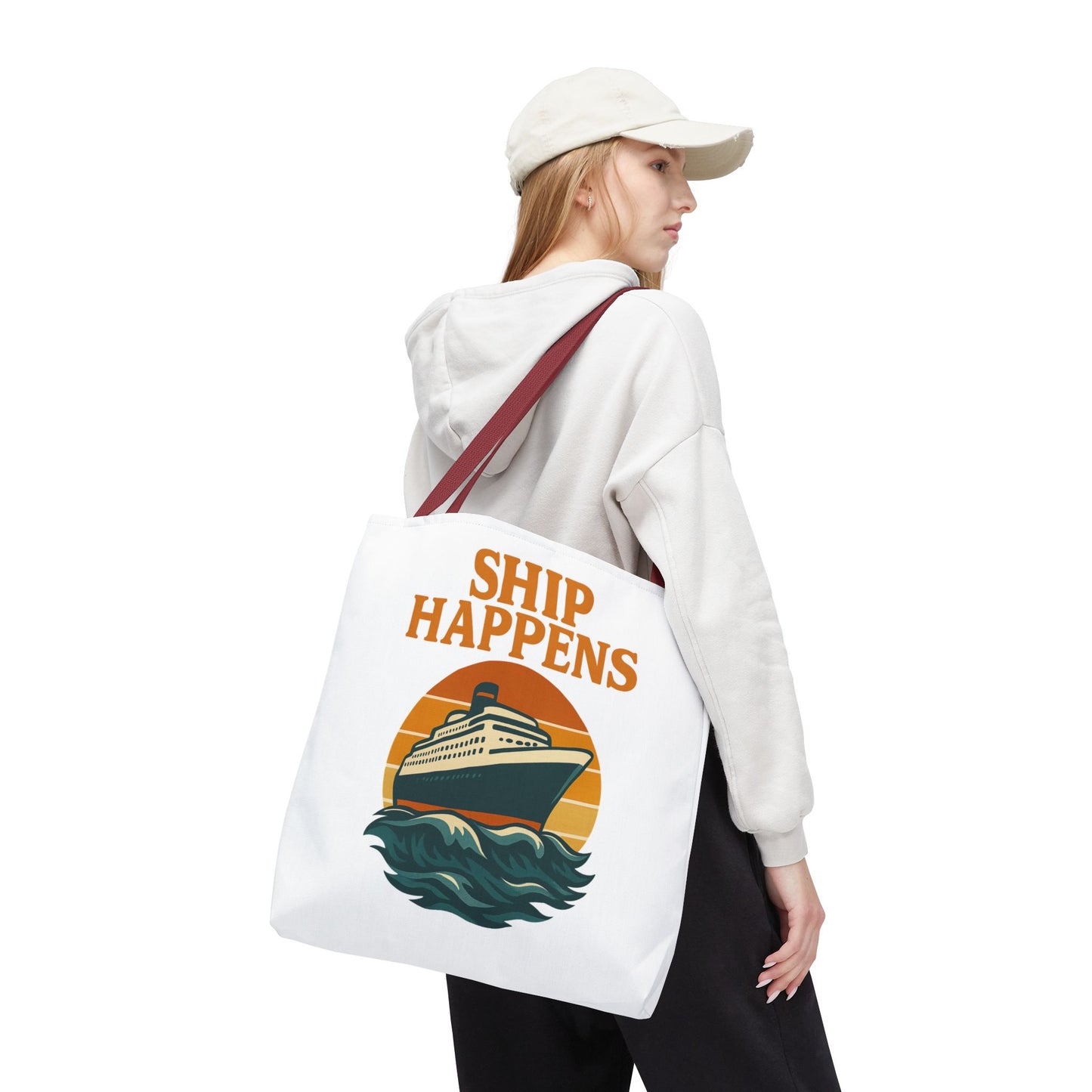 Ship Happens Tote Bag - Fun Nautical Design for Beach Lovers Cruise Bag Unique Gift for Travelers