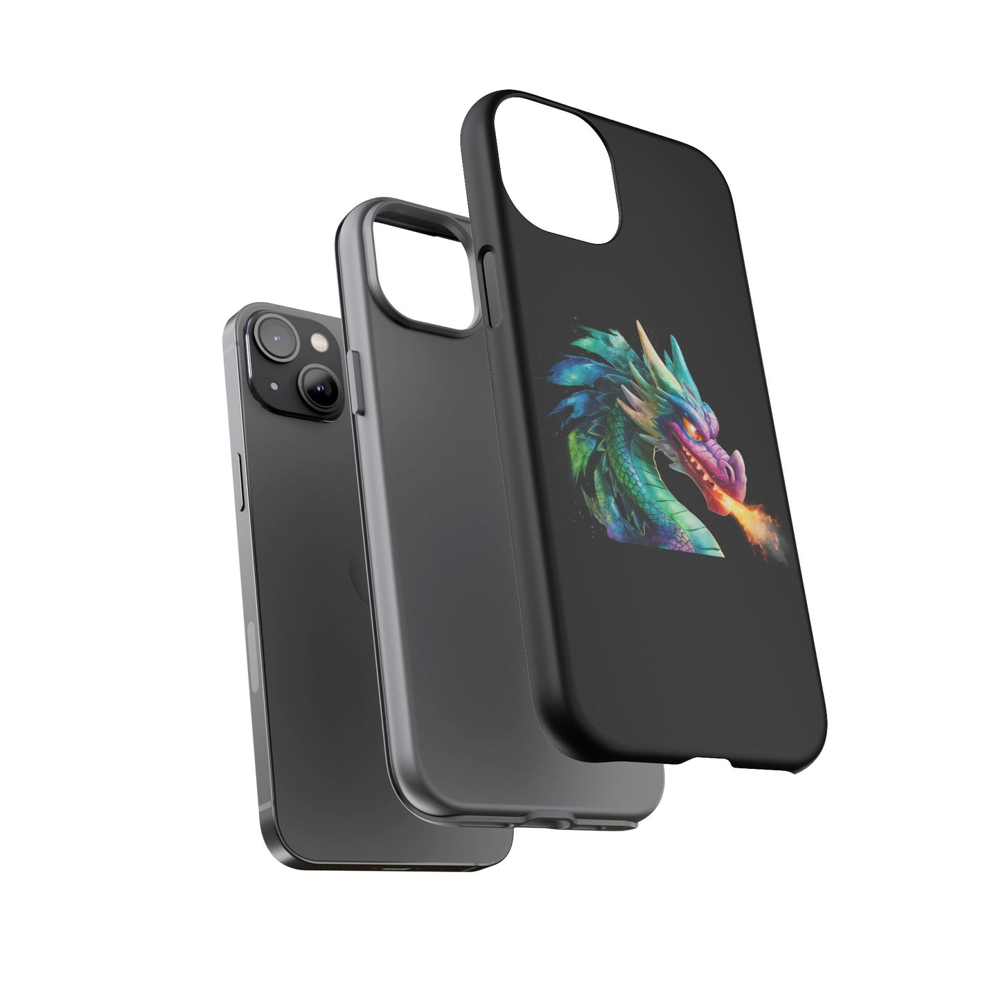 Dragon iPhone Case - Fantasy Fire-Breathing Art Protective Cover - Bookish Dark Academia Aesthetic Gift for Teens and Adults