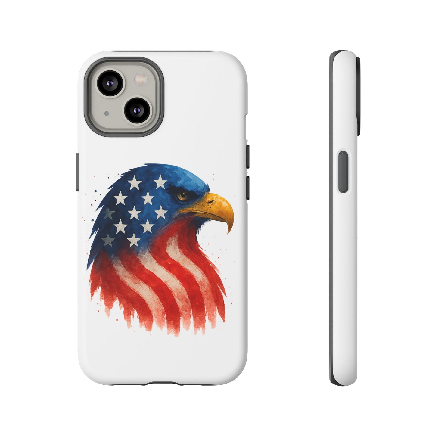 Patriotic Eagle iPhone Case - USA Flag Tough Cover, Dual-Layer Rugged Protection, 4th of July and Veteran Gift