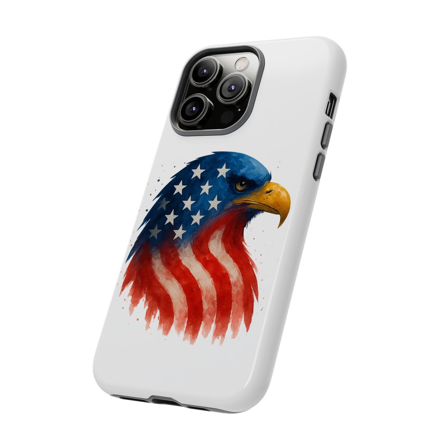 Patriotic Eagle iPhone Case - USA Flag Tough Cover, Dual-Layer Rugged Protection, 4th of July and Veteran Gift