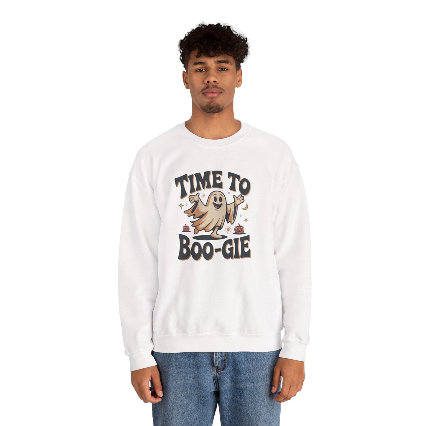 Time to Boo-gie Sweatshirt, Cute Ghost Halloween Crewneck, Spooky Sayings Graphic Pullover, Boo-gie Ghost Sweater, Fall Spooky Season Outfit