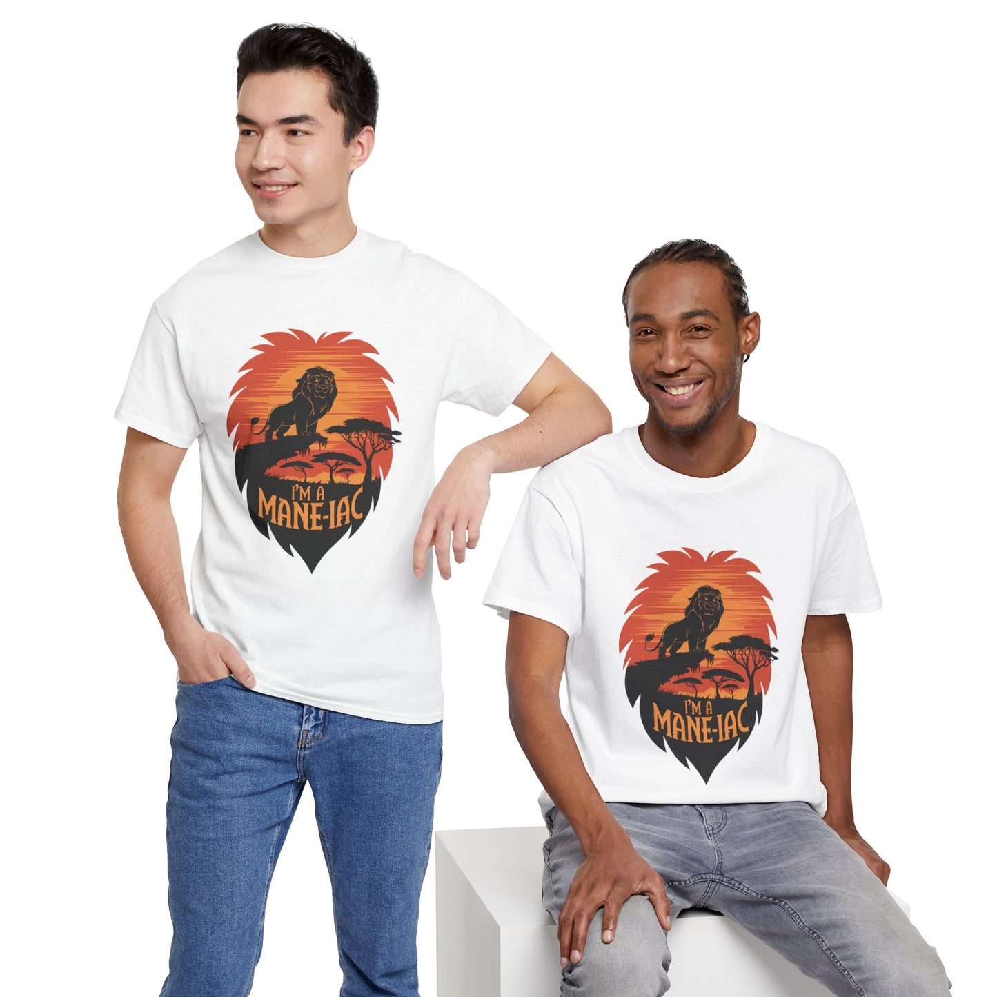 I’m a Mane-iac Lion Classic Fit Tee – Clean Stylized Animal Art, Funny Mane Pun, Everyday Quiet Luxury, Perfect for Smart Casual Looks