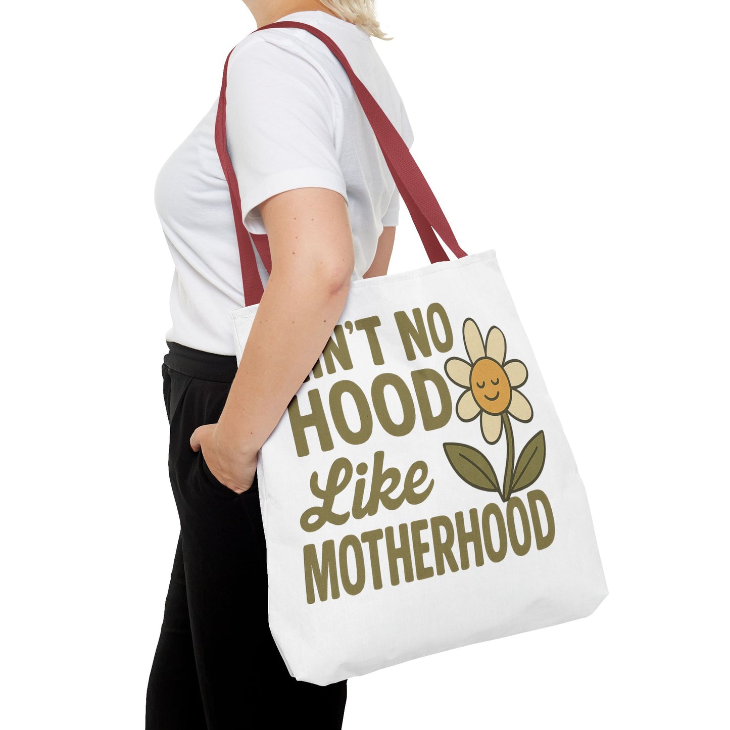 Motherhood Tote Bag with Flower Design Mother's Day Bag Tote for Mom Reusable Shopping Bag