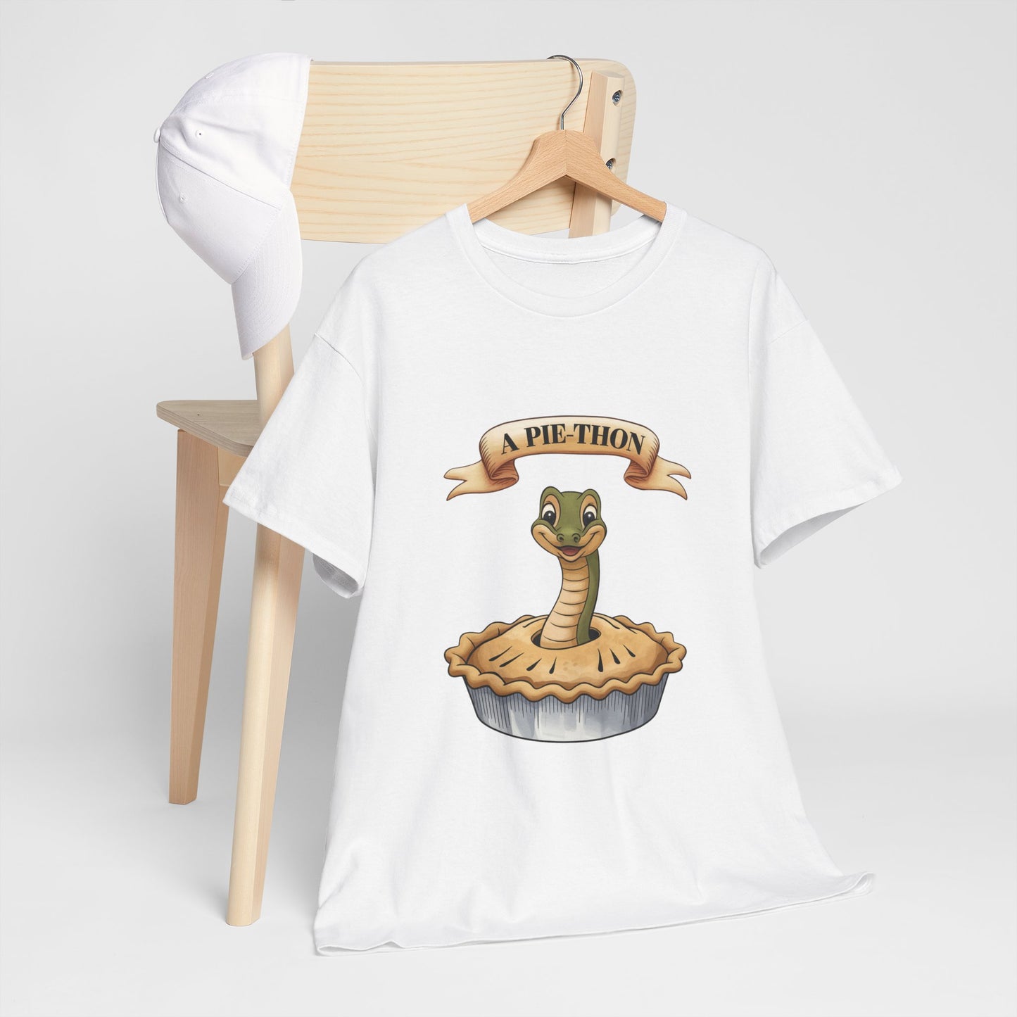 A Pie-Thon Funny Snake Pun Shirt – Cute Animal Joke T-Shirt – Quirky Graphic Tee for Pun Lovers, Reptile Fans, and Unique Gift Ideas