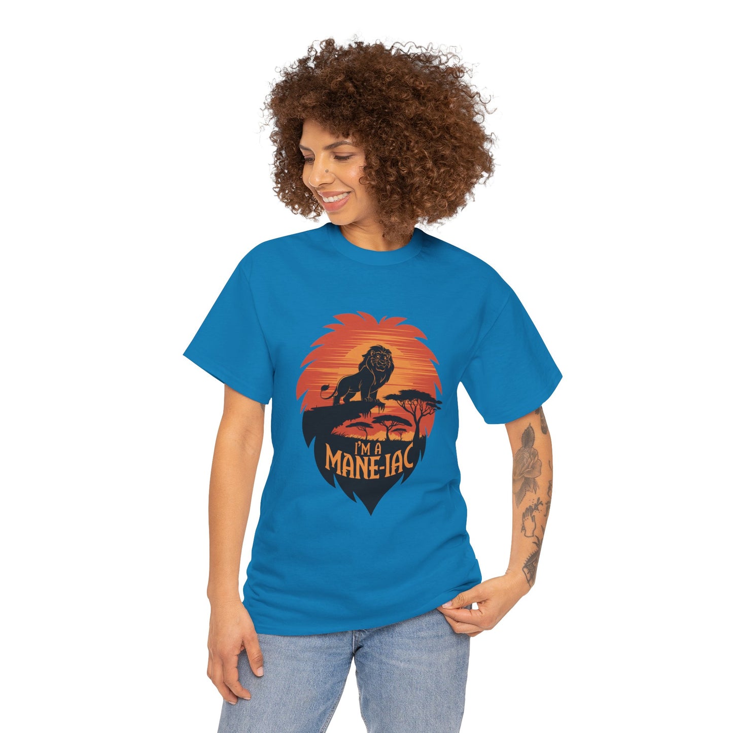 I’m a Mane-iac Lion Classic Fit Tee – Clean Stylized Animal Art, Funny Mane Pun, Everyday Quiet Luxury, Perfect for Smart Casual Looks