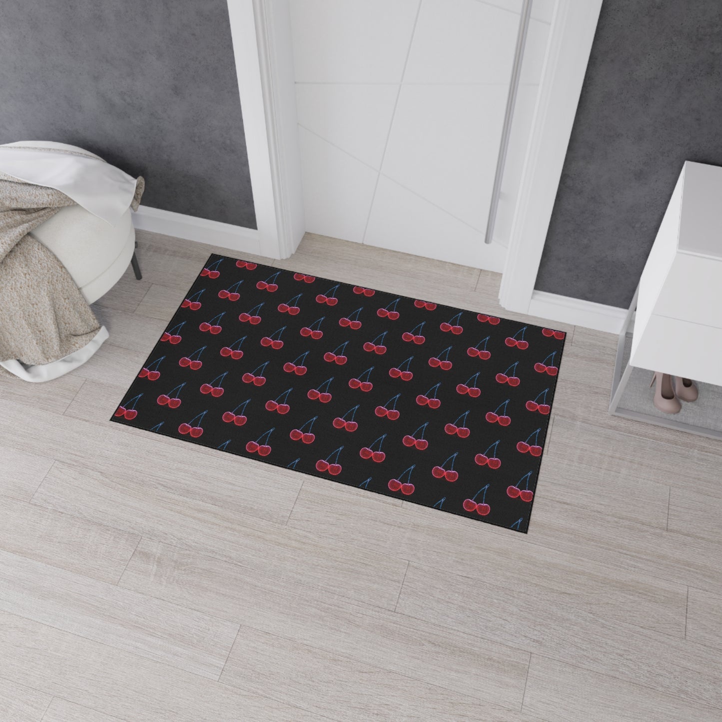 Floor Mat - Sparkling Cherries Design Cherry Decor Cherry Welcome Mat Cherry Door Mat