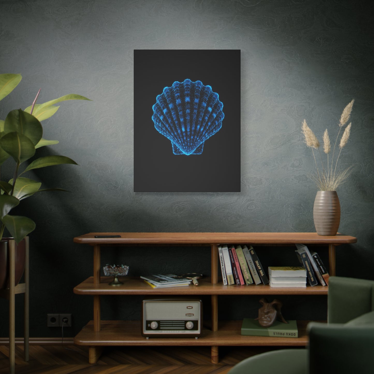 Blue Shell Canvas Art – Ocean-Inspired Home Decor