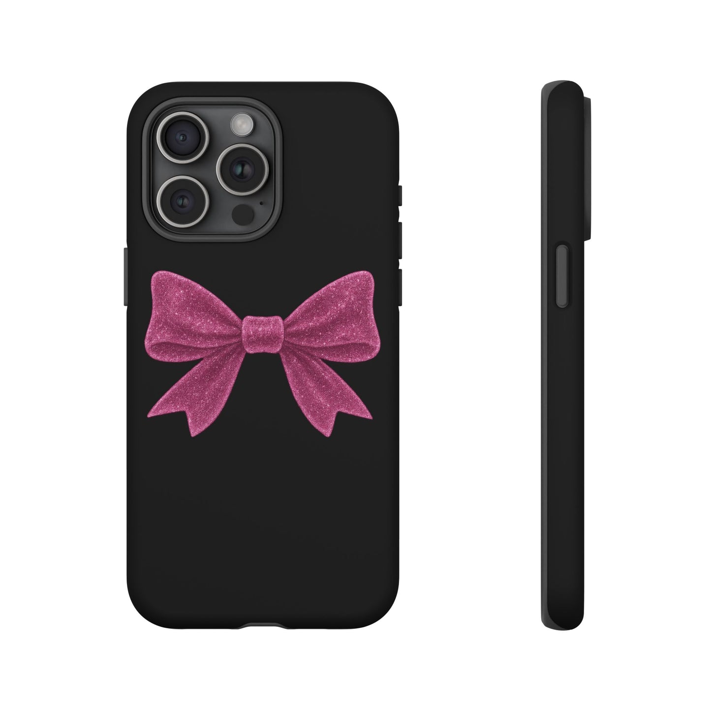 Pink Bow iPhone Case β Coquette Aesthetic Phone Cover β Glitter Soft Girl Tech Accessory β Cute Glossy Pinkcore Case β Gift for Her