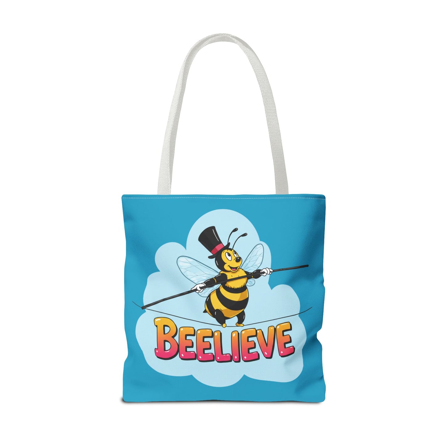 Bee Tote Bag Beelieve Pun Design