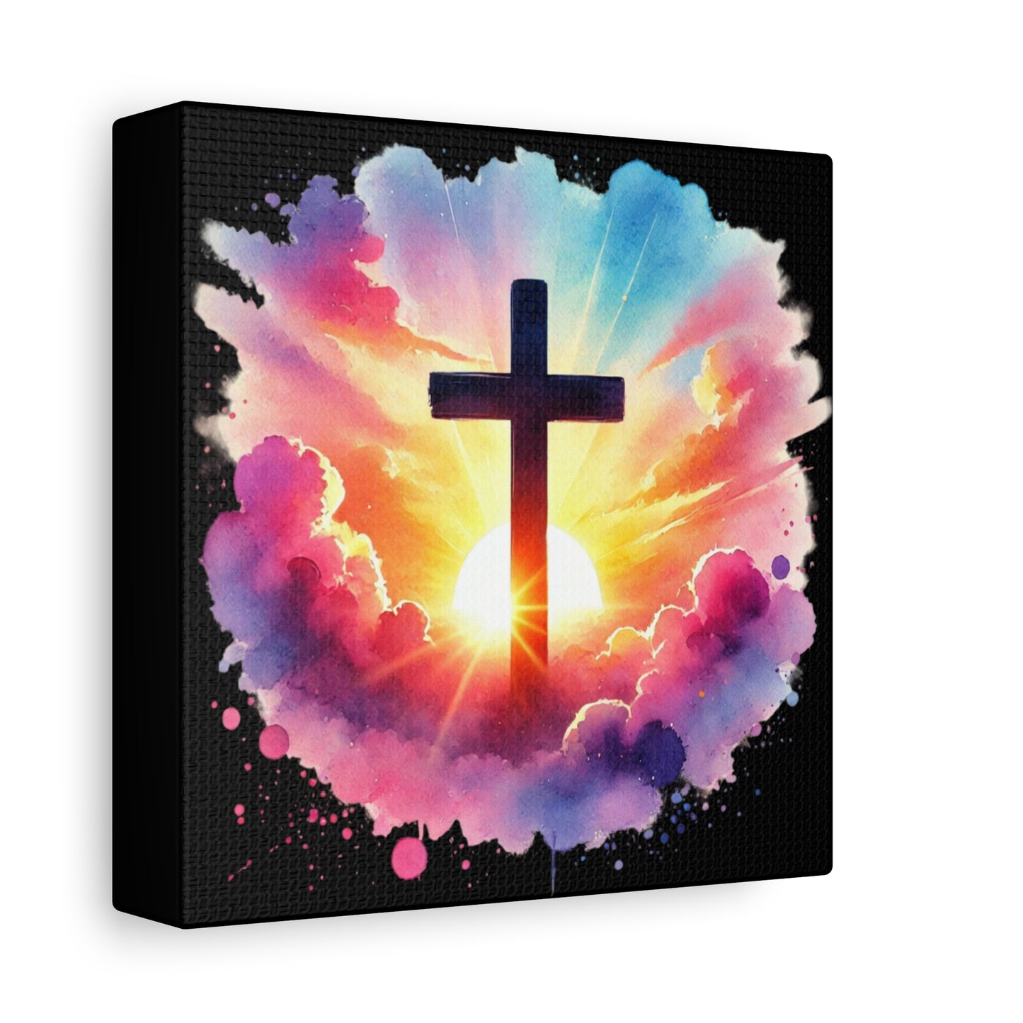 Inspirational Watercolor Cross Wall Art Christian Home Decor Faith Based Canvas Religious Art Inspirational Canvas