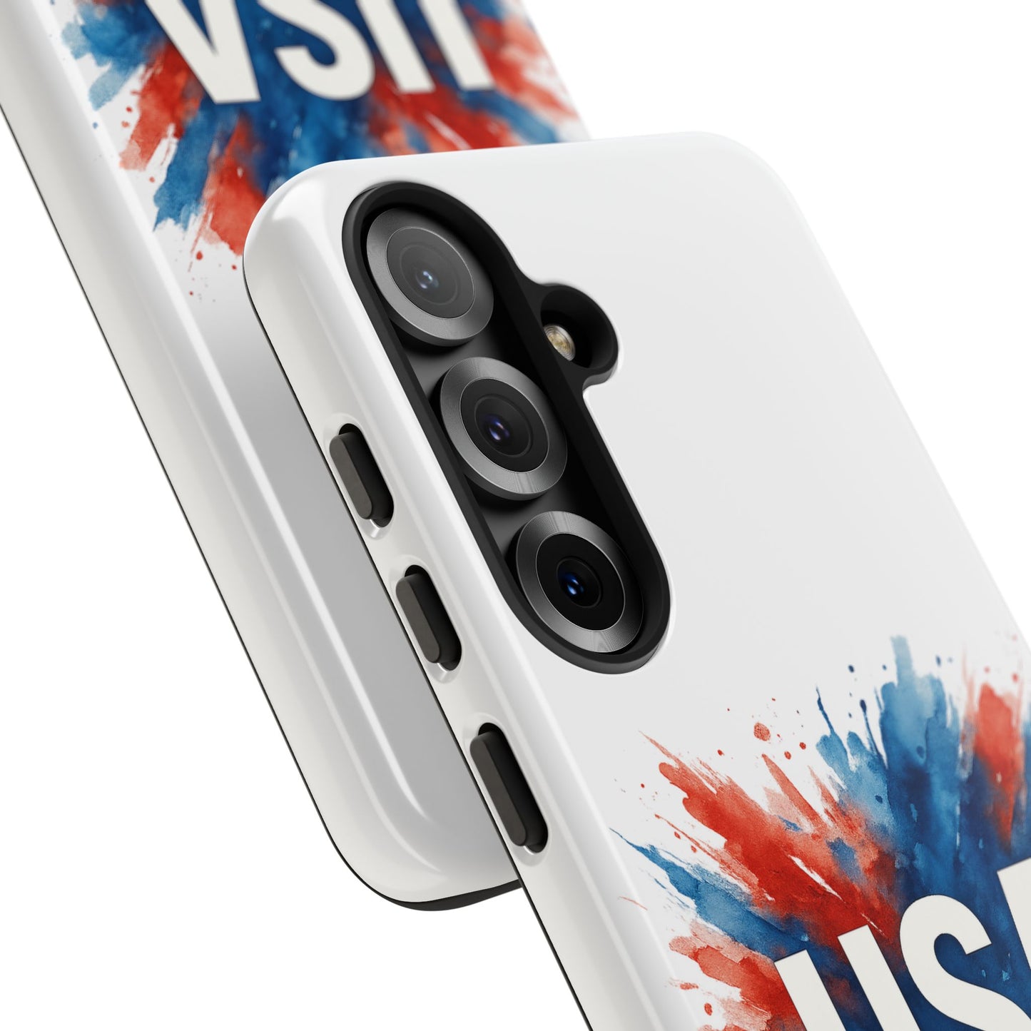 USA Splash Samsung Case - Patriotic Red White Blue Tough Cover, Dual-Layer Protection, 4th of July amd Veteran Gift for Galaxy