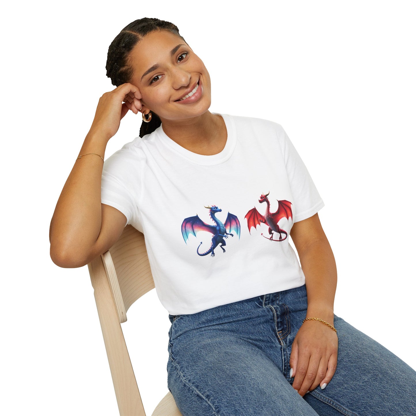 Dragon Duel Fantasy T-Shirt | Fire & Ice Dragon Graphic Tee | Unisex Gamer Shirt | DnD Gift | Cool Mythical Creature Shirt