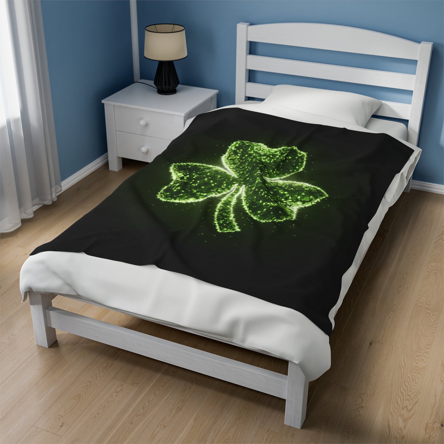 Plush Blanket with Shamrock Design