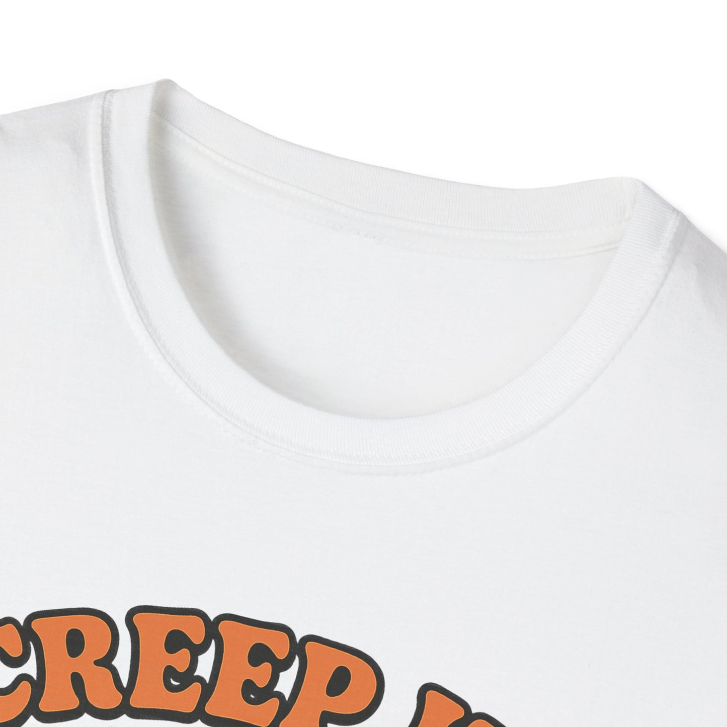 Creep It Cute Ghost Halloween Shirt - Kawaii Ghost Tee with Bow and Pumpkin, Spooky-Cute Fall Graphic T-Shirt, Spooky Season Halloween Top