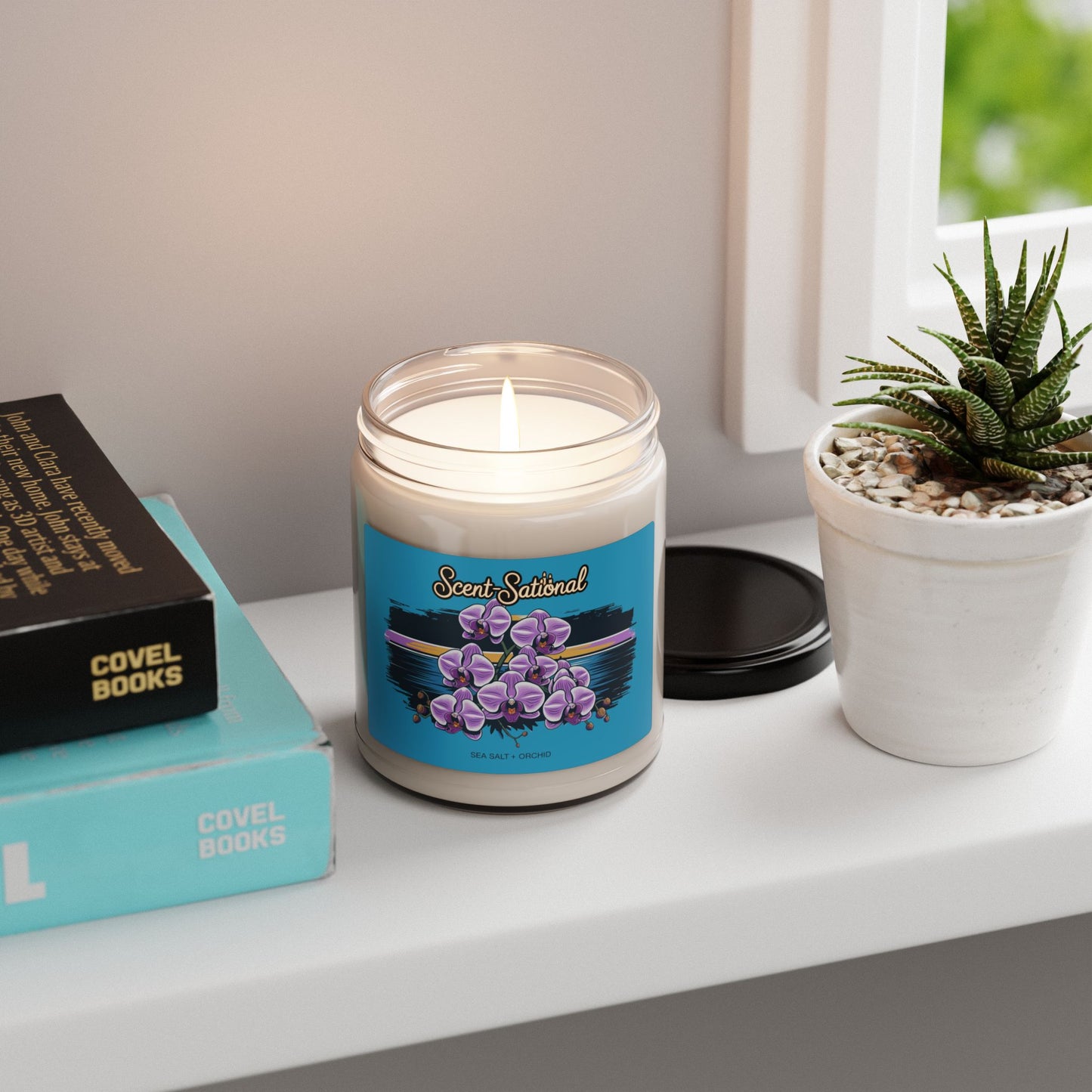 Sea Salt + Orchid Candle, Scented Soy Candle, Relaxing Spa Candle Gift, Floral Aromatherapy Candle, Home Decor, Self Care Gift For Her