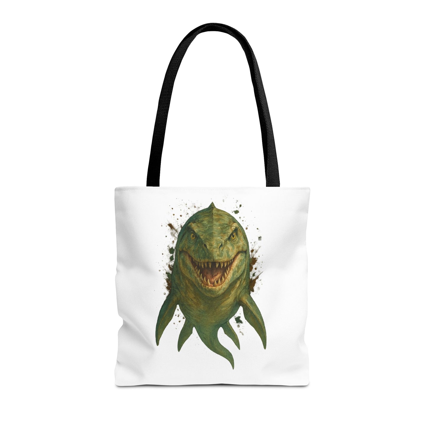 Watercolor Mosasaurus Tote Bag - Prehistoric Sea Monster Art, Dinosaur Ocean Reptile Gift, Eco Canvas Bag for Dino and Marine Fans