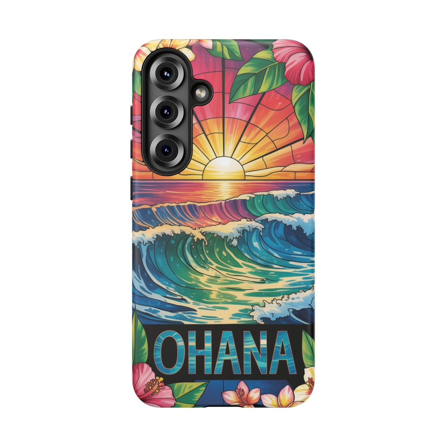 Samsung Galaxy Case Ohana Hawaiian Wave Phone Cover Sunset Tropical Beach Art Protective Case Gift for Samsung Lovers