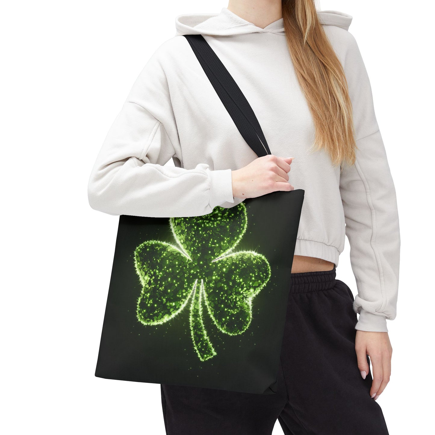 Lucky Shamrock Tote Bag, Green Clover Design Eco-Friendly Shoulder Bag For St. Patrick’s Day, Reusable Tote For Everyday Use And Gifts