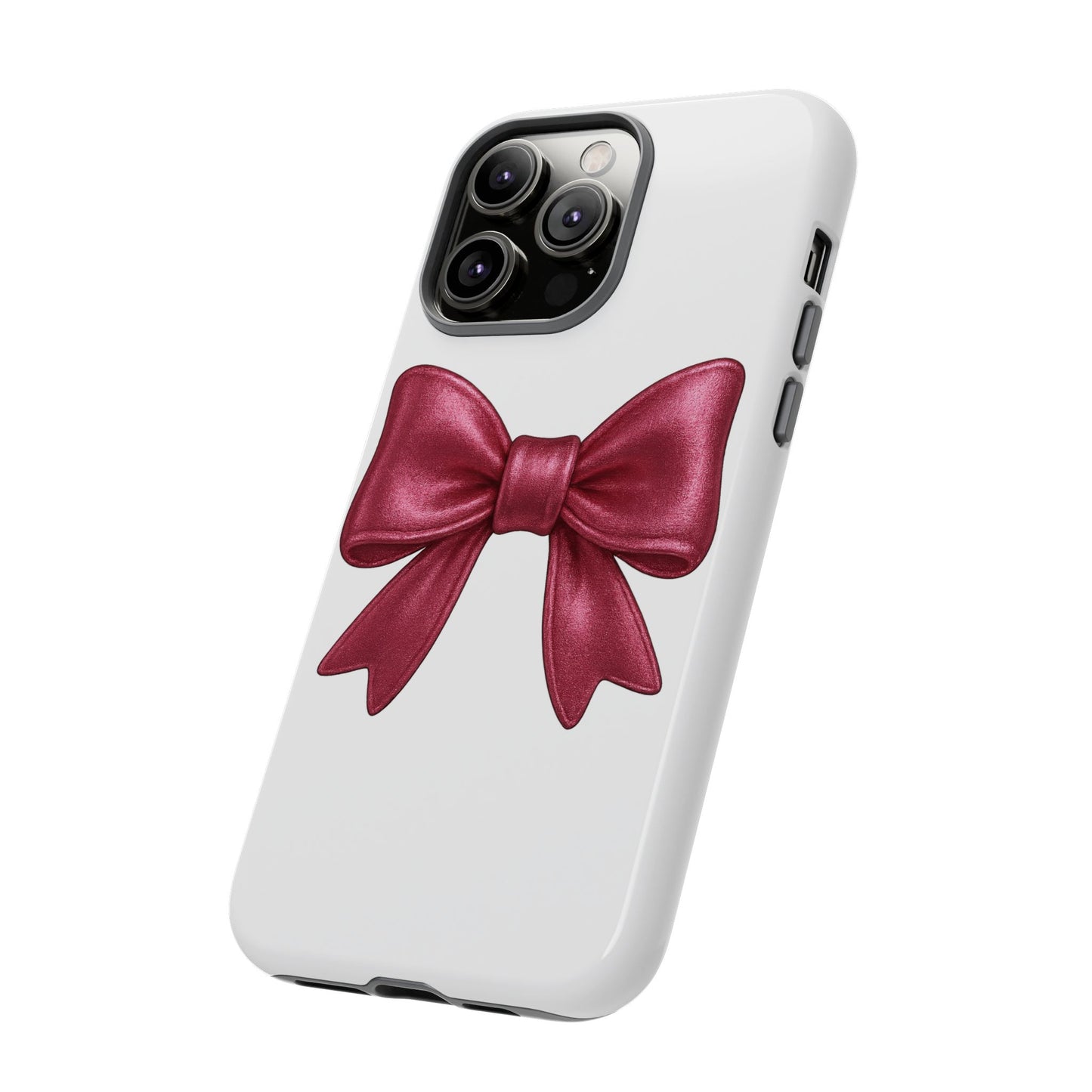 Pink Bow iPhone Case – Cute Girly Phone Cover – Glossy Ribbon Coquette Case – Soft Girl Aesthetic Accessory – Gift for Her iPhone