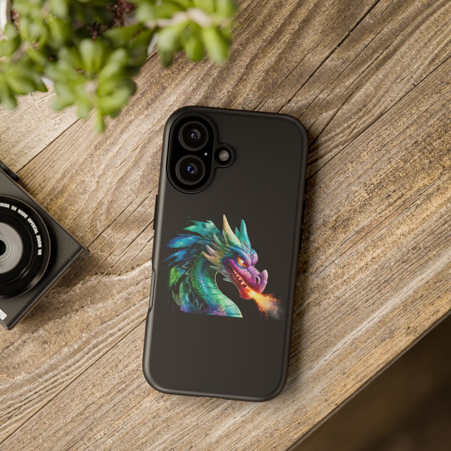 Dragon iPhone Case - Fantasy Fire-Breathing Art Protective Cover - Bookish Dark Academia Aesthetic Gift for Teens and Adults