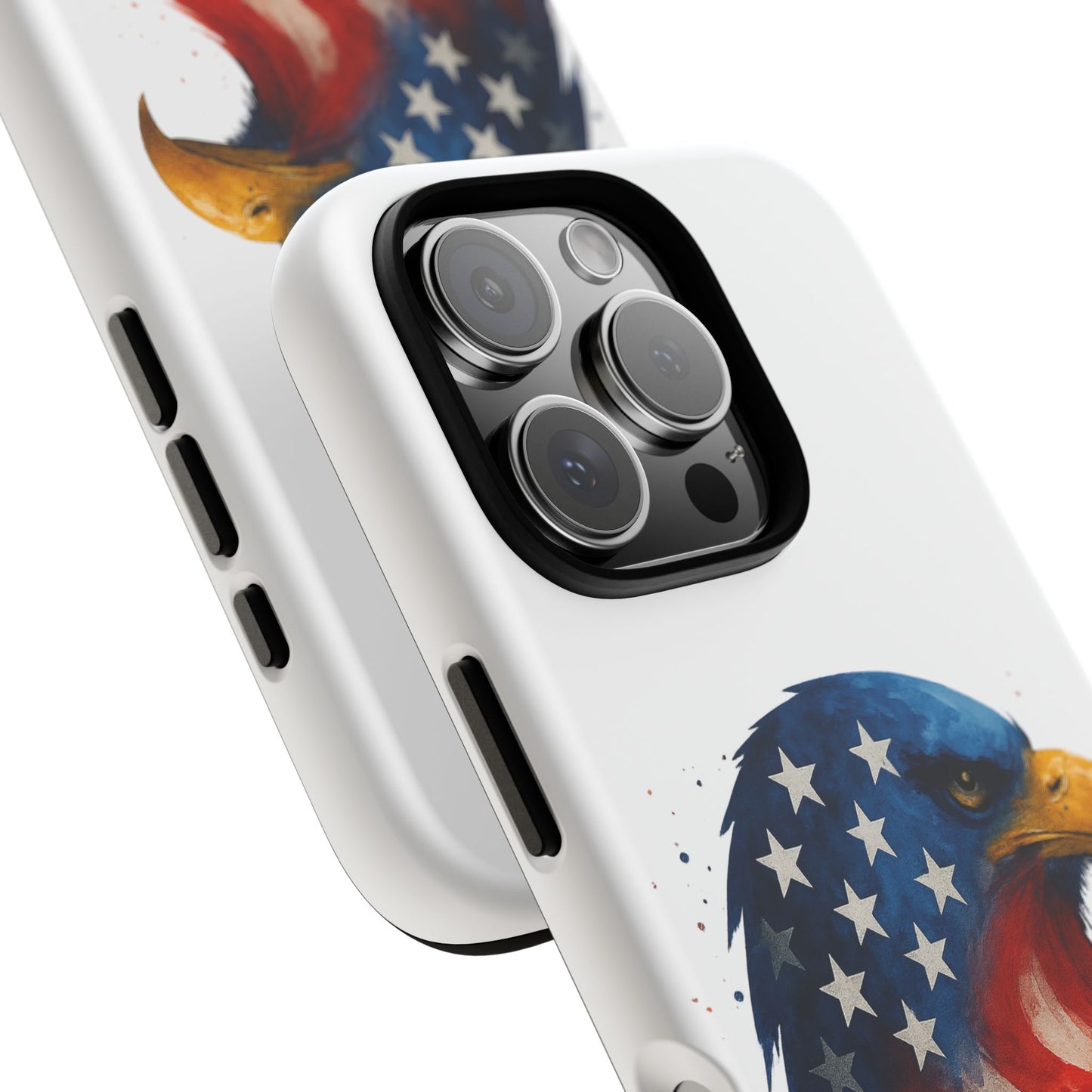 Patriotic Eagle iPhone Case - USA Flag Tough Cover, Dual-Layer Rugged Protection, 4th of July and Veteran Gift