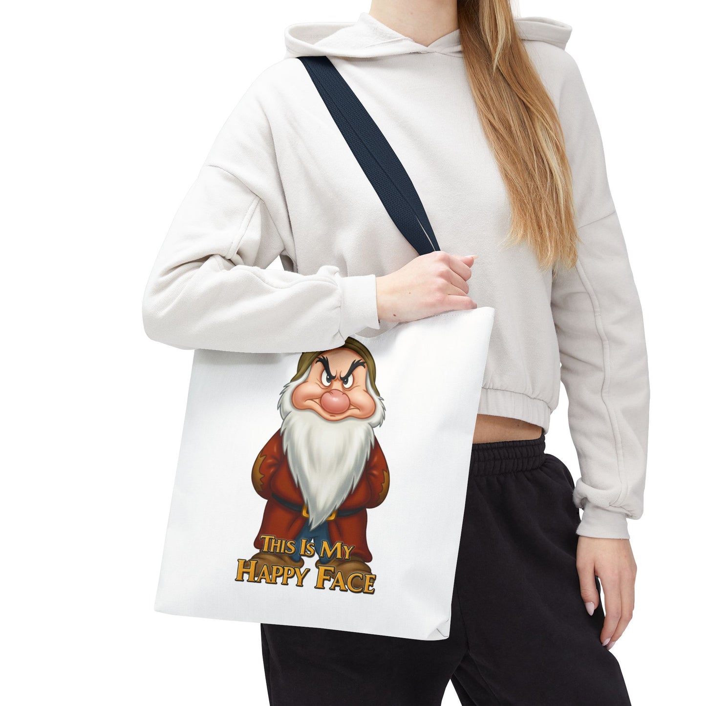 Grumpy Dwarf Tote Bag - "This Is My Happy Face"