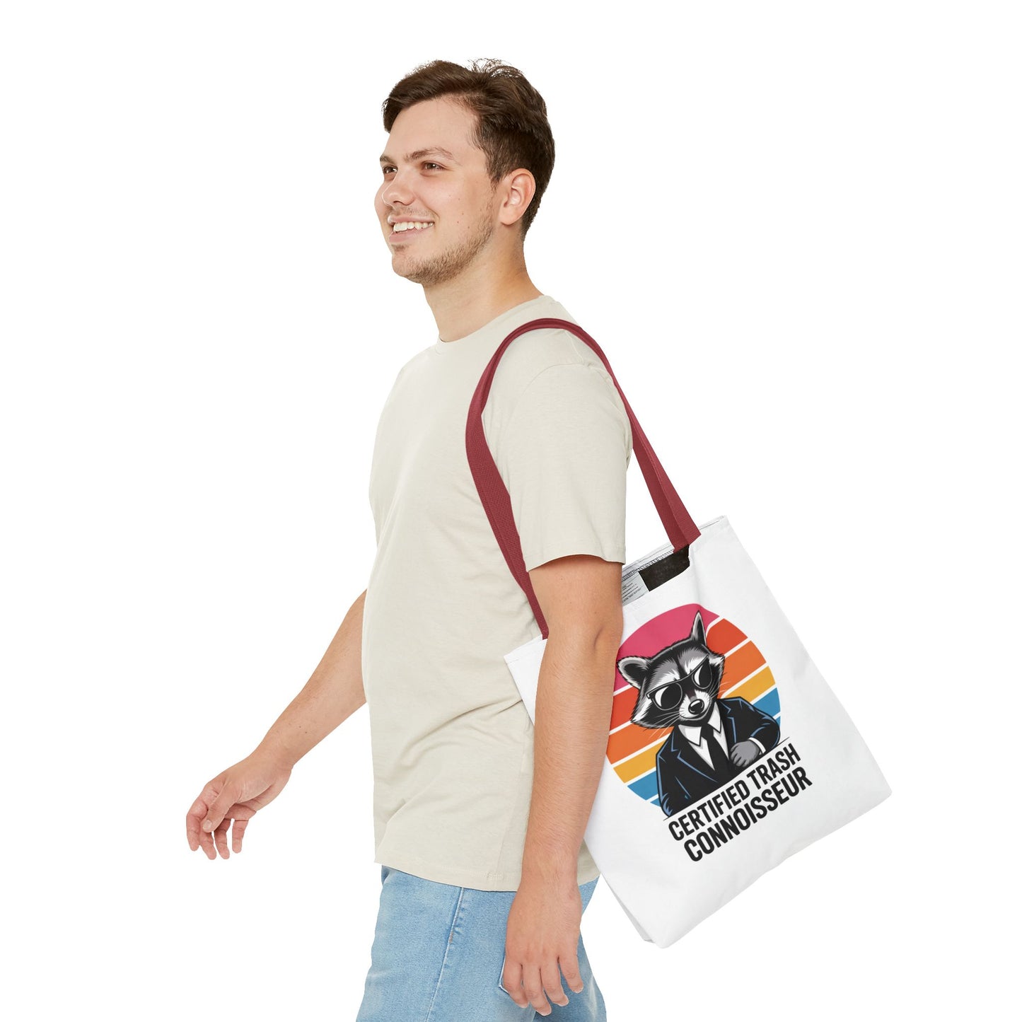 Certified Trash Connoisseur Raccoon Tote Bag Fun and Quirky Everyday Carry Trash Panda Bag