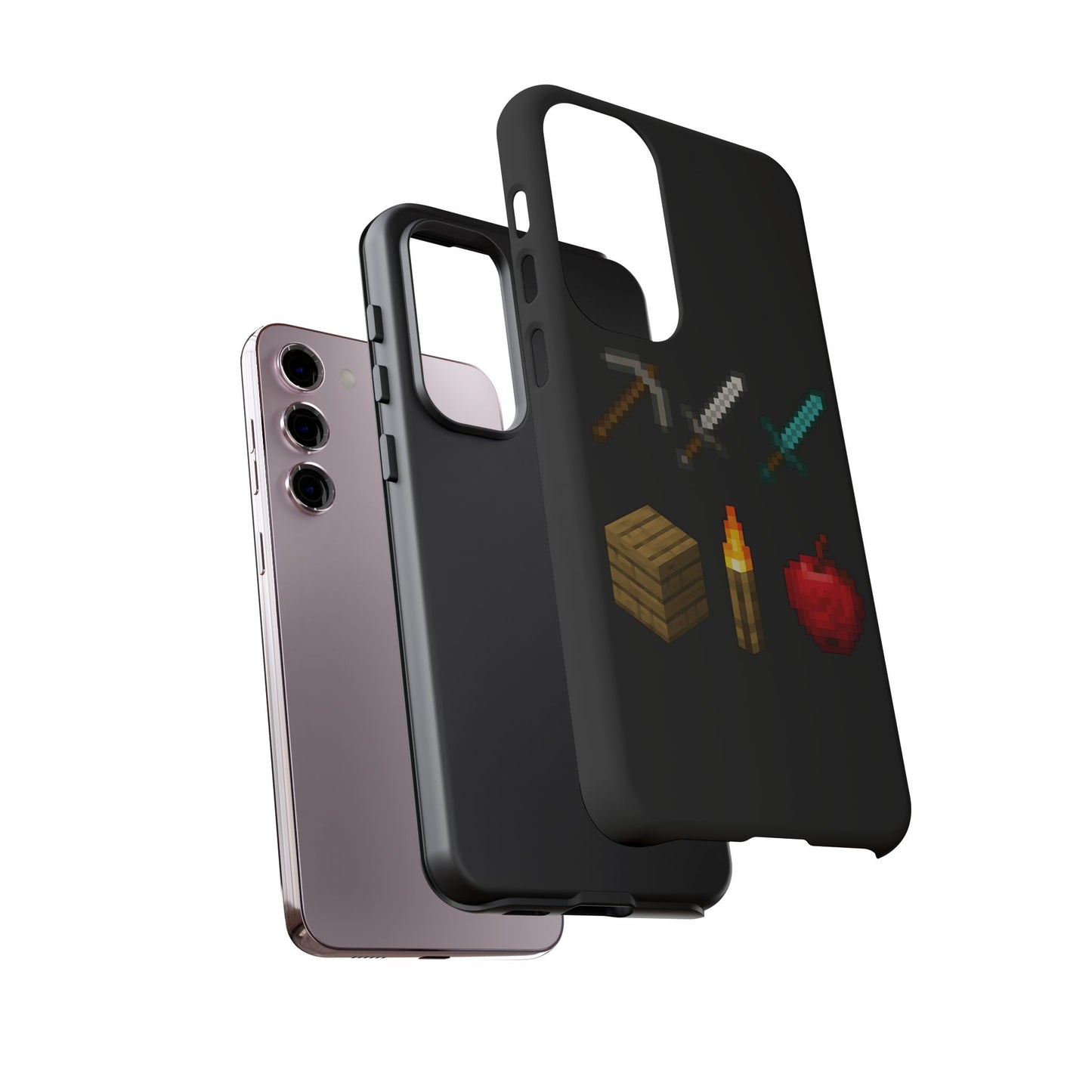 Minecraft-Inspired Tough Samsung Phone Case Pixel Art Design for Gamers Phone Accessory for Gamers