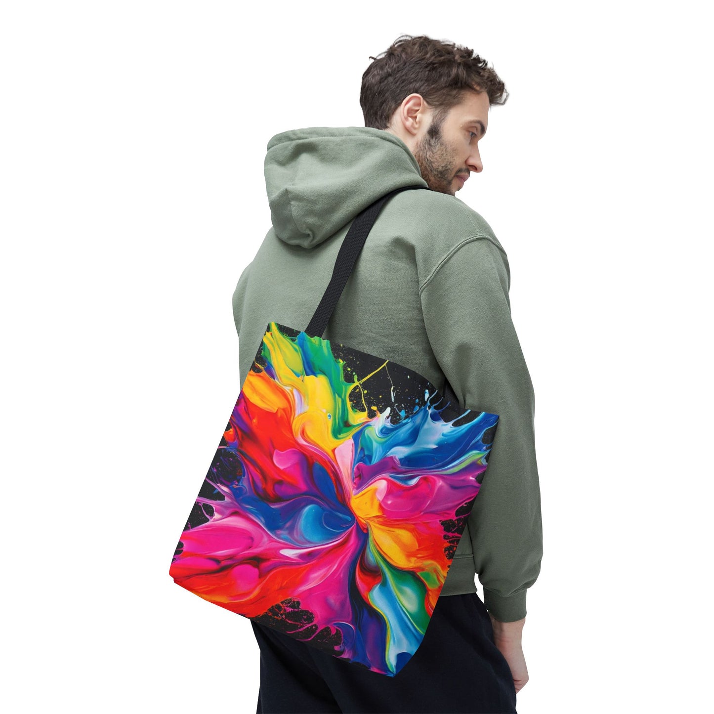 Vibrant Abstract Swirl Tote Bag | Colorful Expressionism Canvas Tote – Bold Art Accessory & Eco-Friendly Gift for Art Lovers
