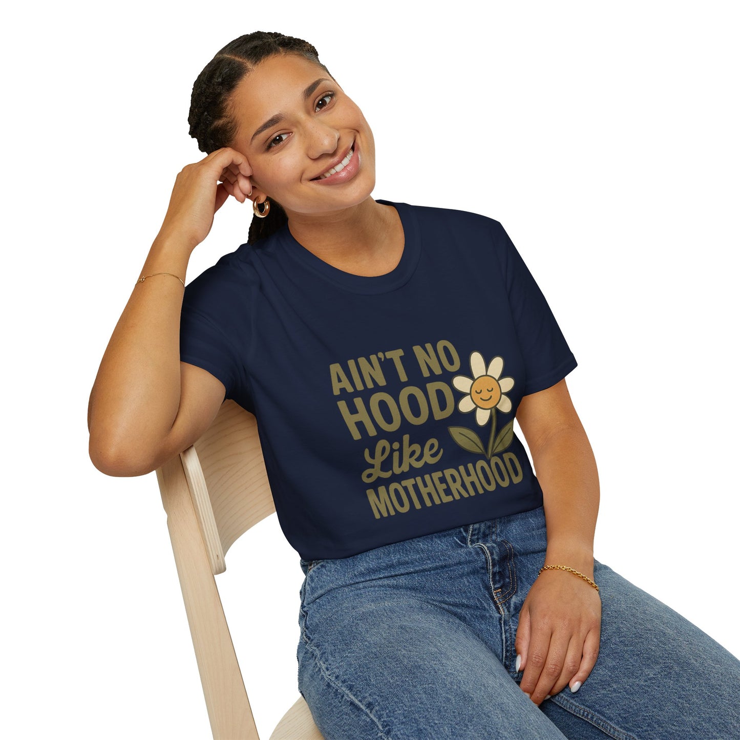 Ain't No Hood Like Motherhood T-Shirt - Unisex Softstyle Tee for Moms Mother's Day Gift