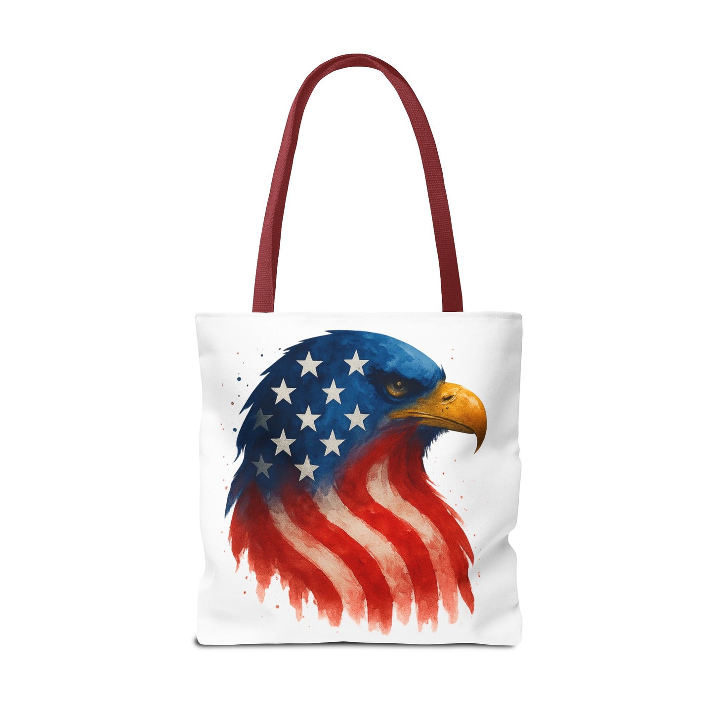 Patriotic Eagle Tote Bag USA Flag Canvas Carryall - Eco-Friendly Independence Day, Memorial Day Gift for Veterans, Reusable Shopping Bag