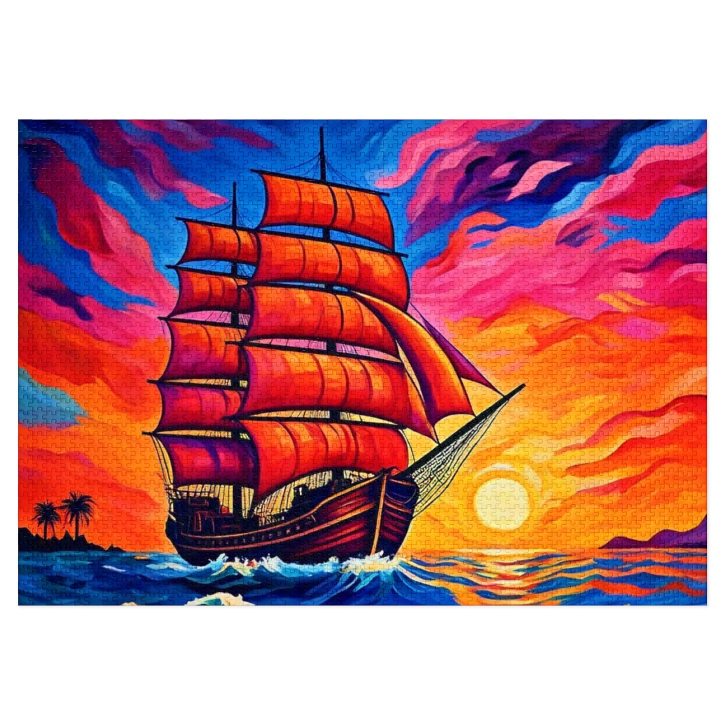 Puzzle - Ship Sailing at Sunset