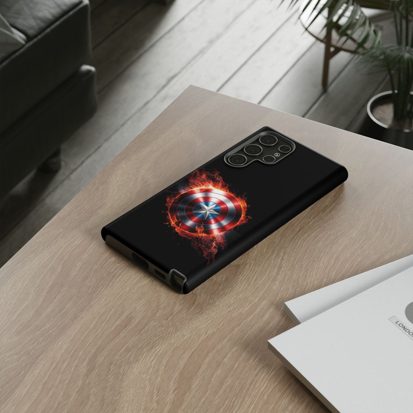 Captain America Shield in Flames Samsung Galaxy Tough Case