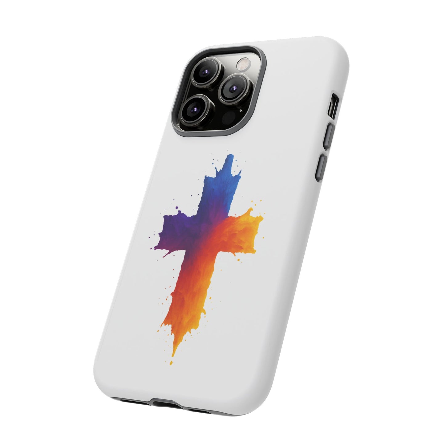 Christian iPhone Case – Watercolor Cross Phone Cover, Faith Gift for Her or Him, Inspirational iPhone Accessory