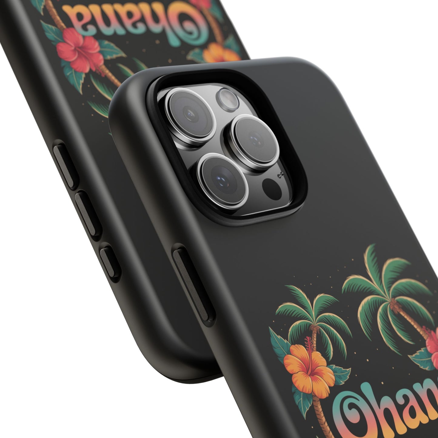 Tropical Ohana iPhone Case - Beach Vibes Cover with Palms, Hibiscus and Turtles - Rugged and Glossy Summer Phone Protector