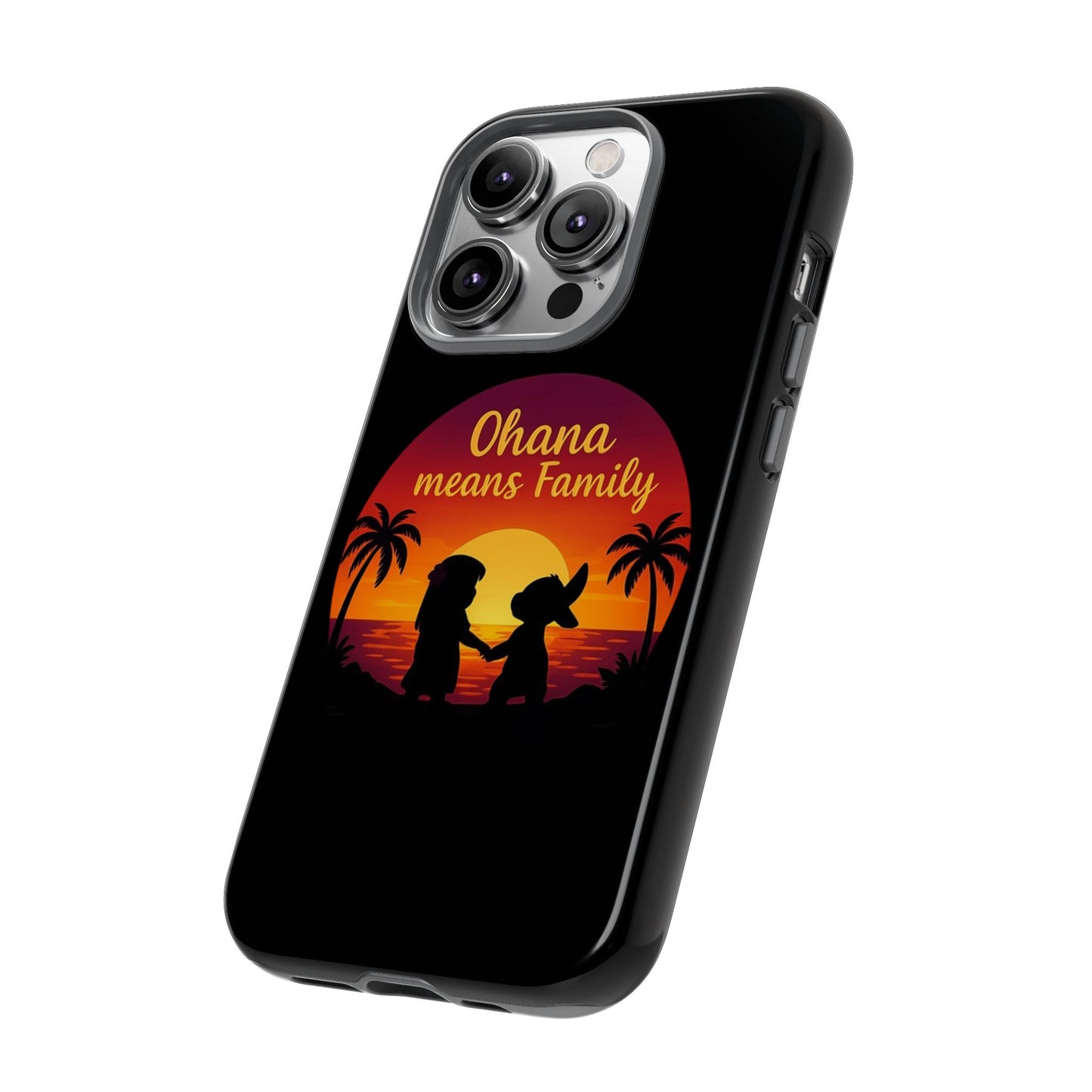 Ohana Means Family iPhone Case ā Lilo and Stitch-Inspired Cover ā Cute Tropical Gift ā Protective iPhone Case