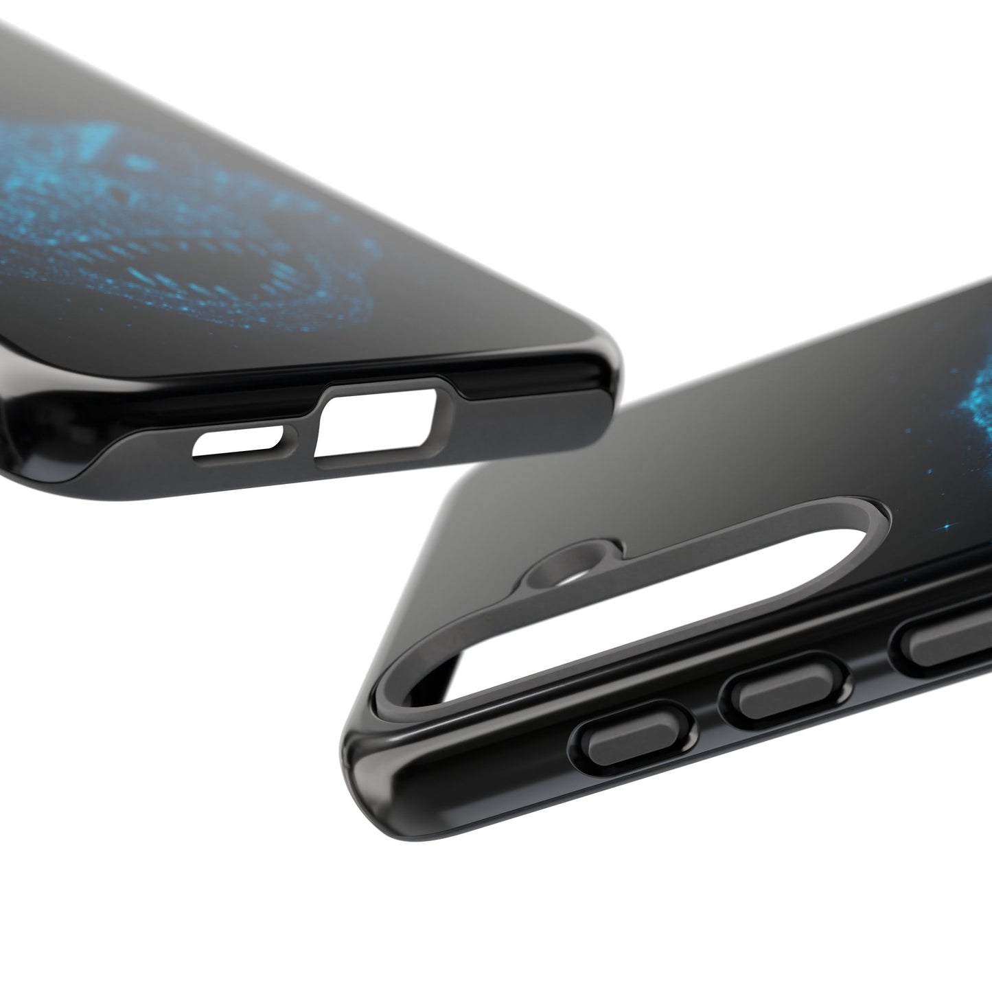 Bioluminescent T-Rex Samsung Case - Galaxy Tough Dual-Layer Cover, Cosmic Dino Particle Design, S25 S24 S23 Gift