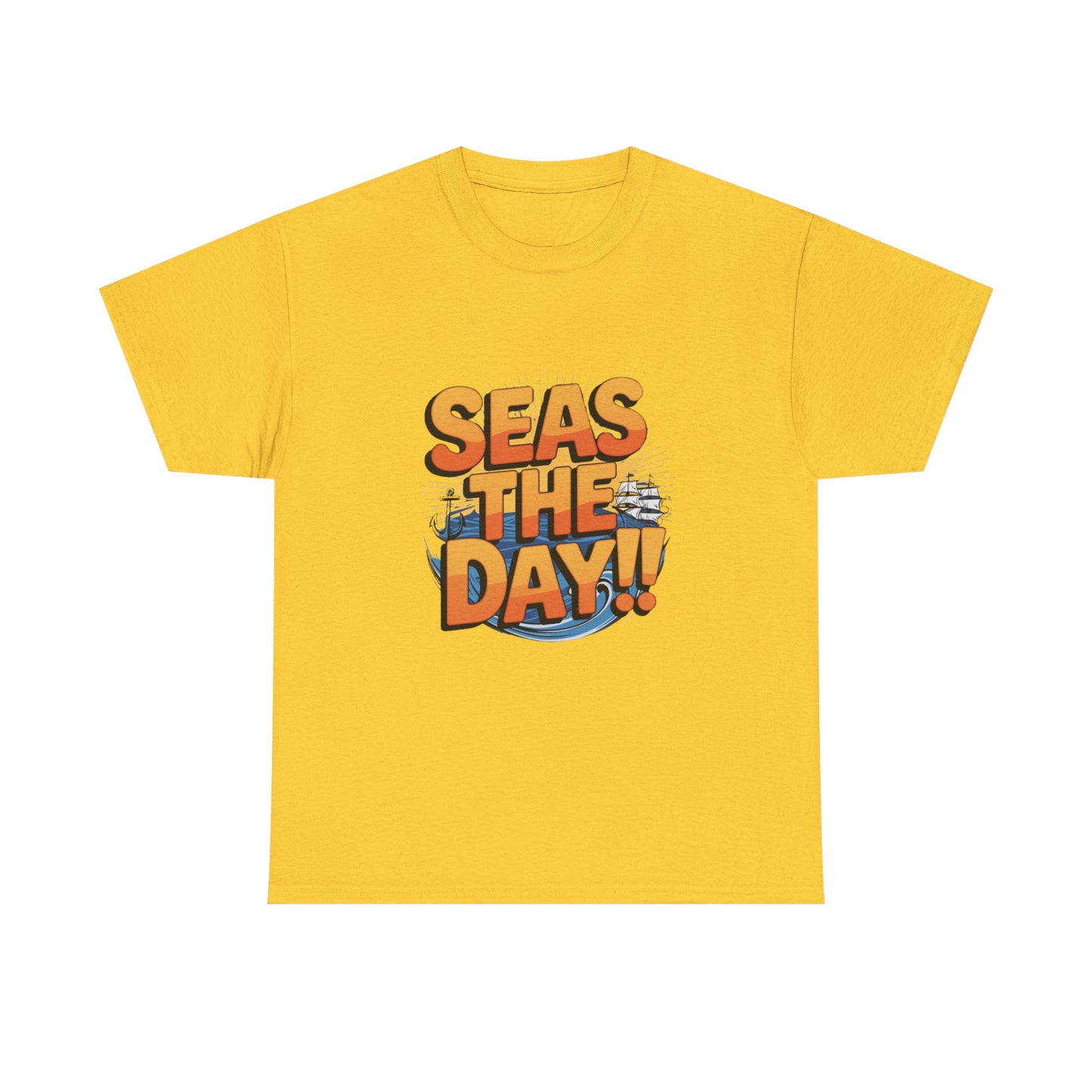 Seas The Day!! Tee • Ocean Pun Graphic Shirt • Comfort Colors Unisex Beachy Vibes • Nautical Aesthetic • Gift for Sea Lovers & Summer Vacays