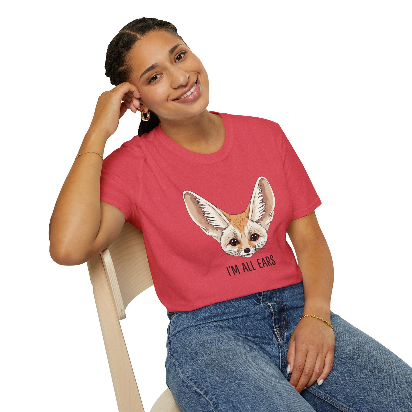 Fennec Fox Funny T-Shirt | I’m All Ears Animal Tee | Cute Pet Tee for Women Men | Unique Gift | Trending Animal Motif Shirt