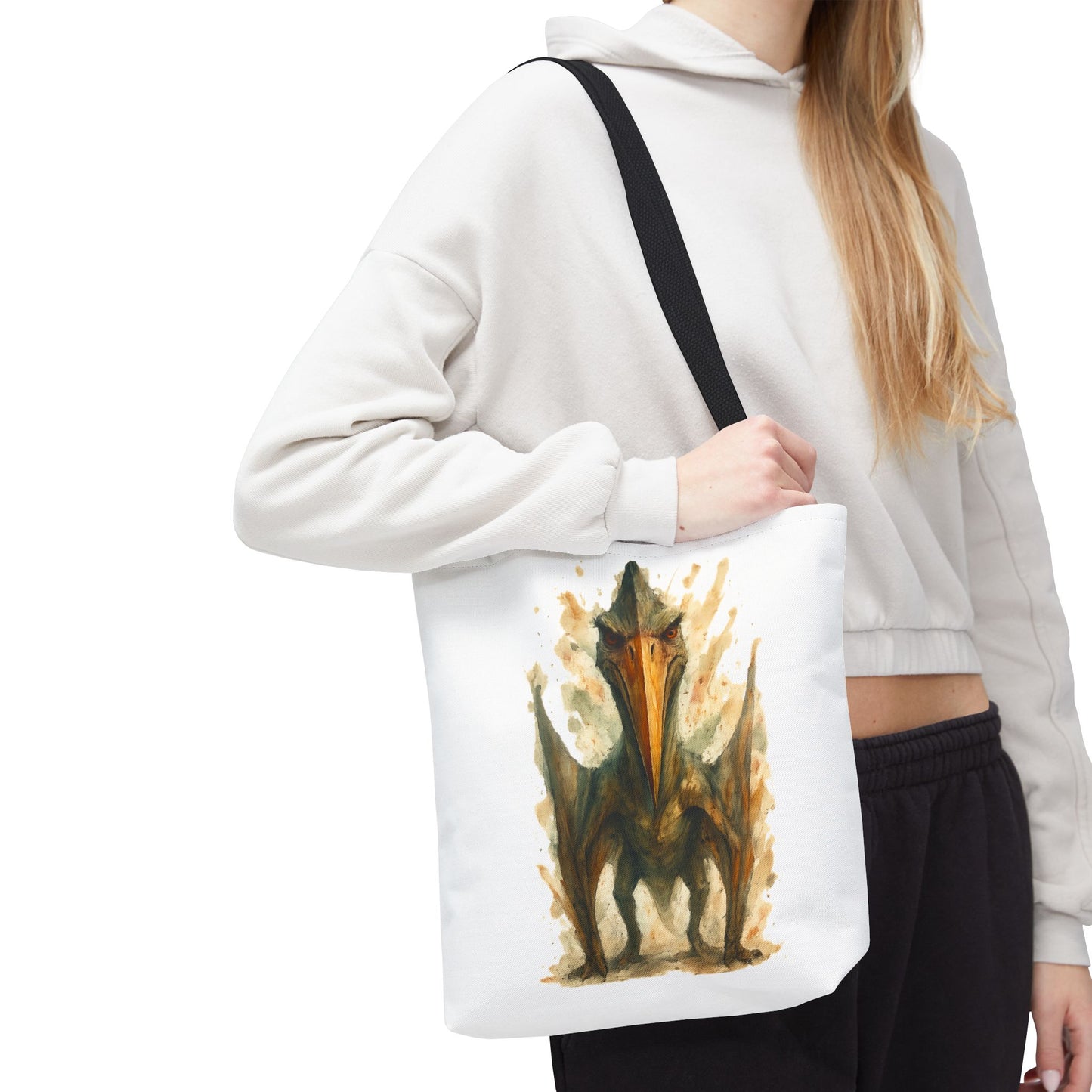 Quetzalcoatlus Tote Bag | Dinosaur Art Canvas Shopper | Prehistoric Pterosaur Gift for Dino Lovers | Eco-friendly Reusable Bag Jurassic Tote