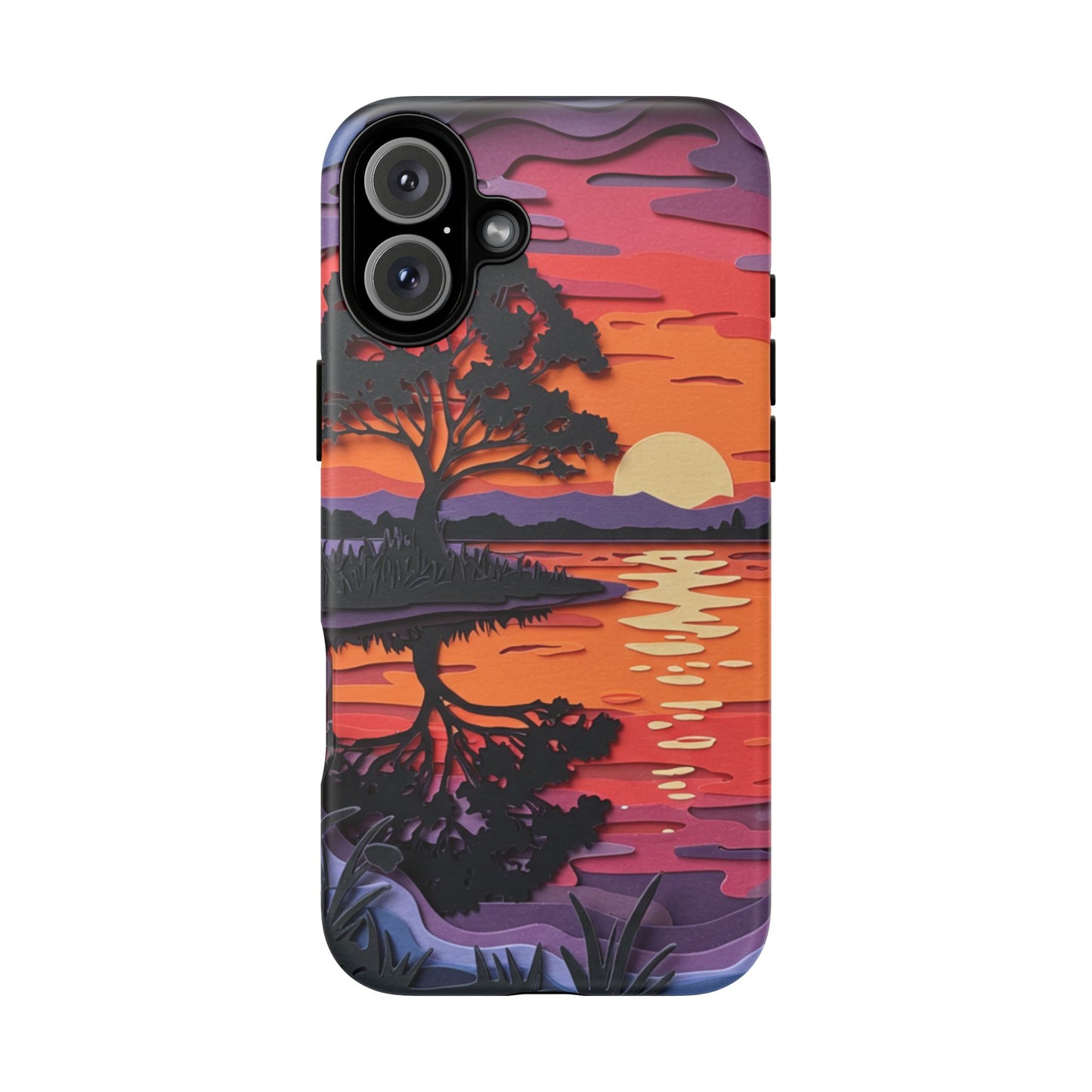 iPhone Case - Colorful Paper Art Sunset Design