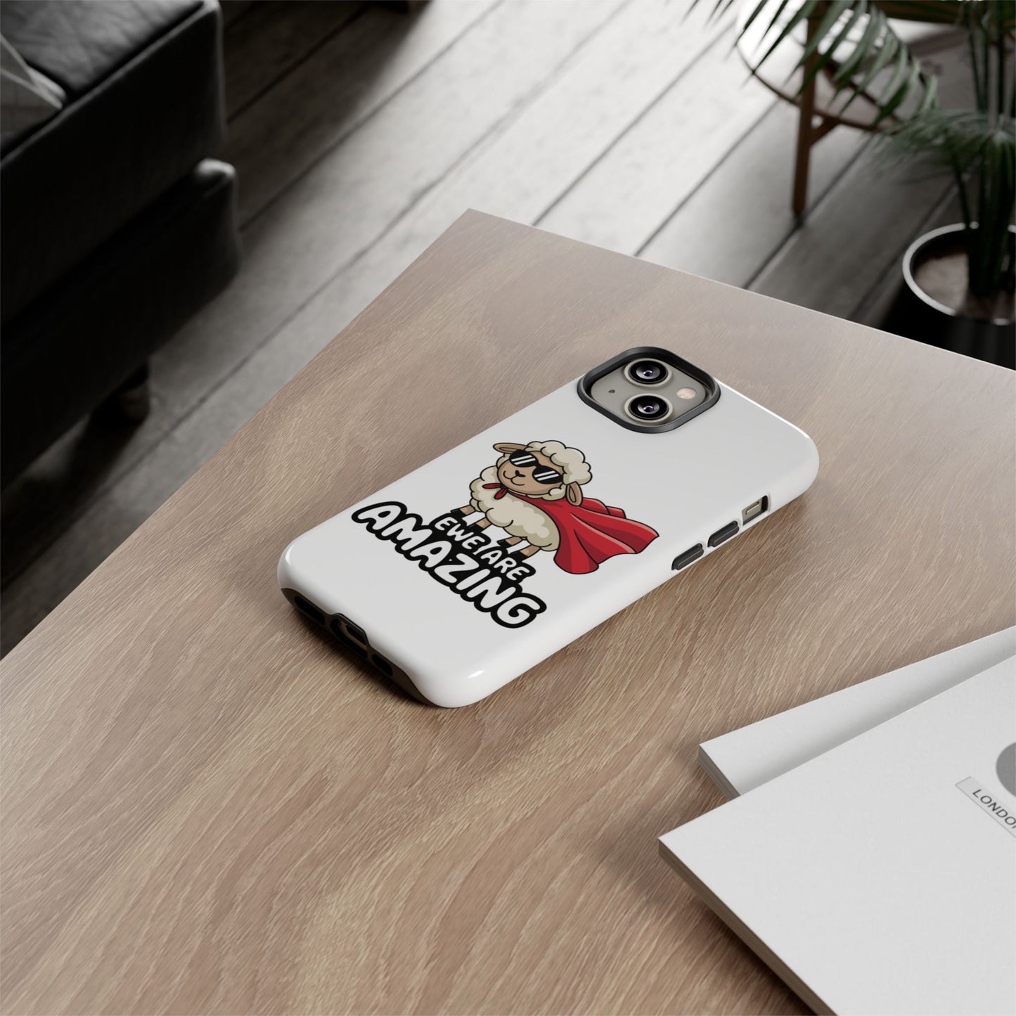 Funny iPhone Case - Cute Sheep Phone Cover - "Ewe Are Amazing" Animal Pun Gift - Motivational iPhone Case - Gift for Her or Him