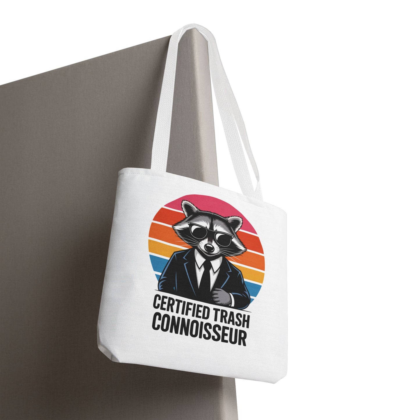 Certified Trash Connoisseur Raccoon Tote Bag Fun and Quirky Everyday Carry Trash Panda Bag